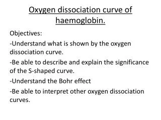 Oxygen dissociation curve of haemoglobin.