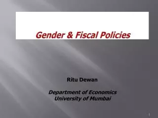 Gender &amp; Fiscal Policies