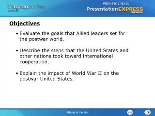 Evaluate the goals that Allied leaders set for the postwar world.