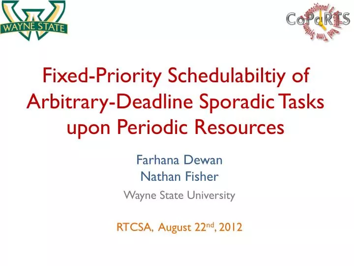 fixed priority schedulabiltiy of arbitrary deadline sporadic tasks upon periodic resources