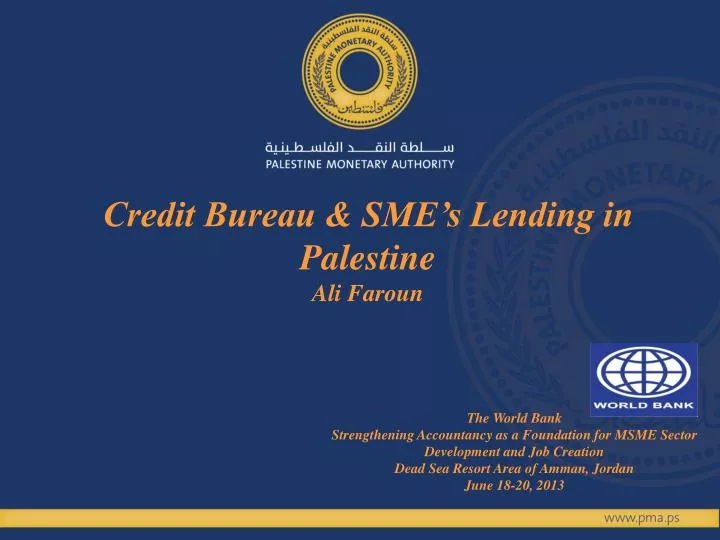 credit bureau sme s lending in palestine ali faroun