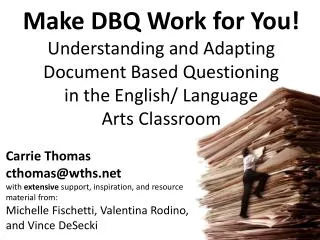 Make DBQ Work for You!
