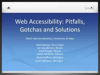 Web Accessibility: Pitfalls, Gotchas and Solutions
