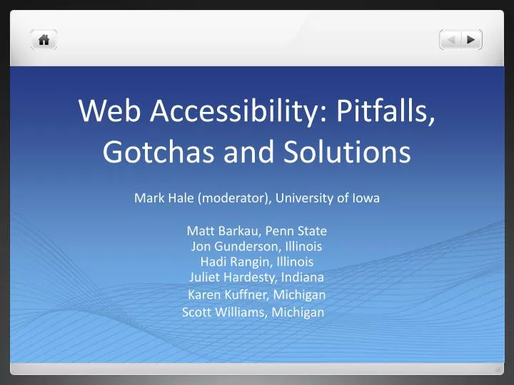 web accessibility pitfalls gotchas and solutions