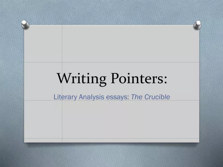 writing pointers