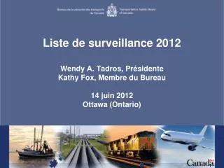 Liste de surveillance 2012