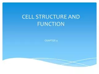 cell structure and function