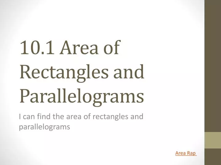 10 1 area of rectangles and parallelograms