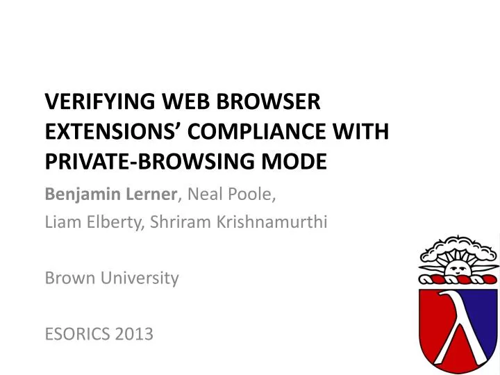 verifying web browser extensions compliance with private browsing mode