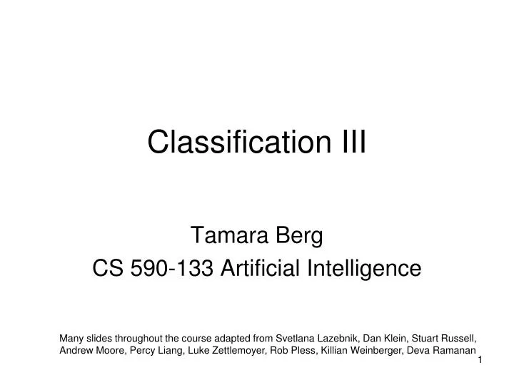 classification iii