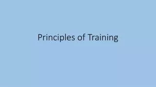 principles of training