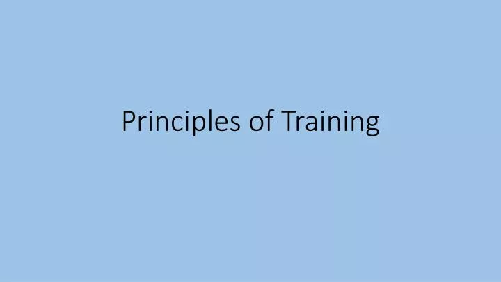 principles of training