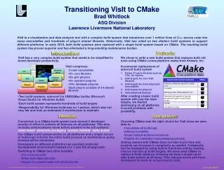 Transitioning VisIt to CMake