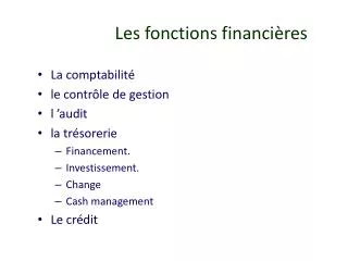 les fonctions financi res