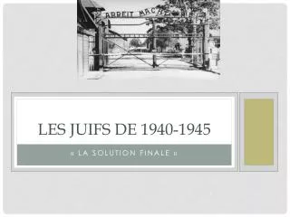 les juifs de 1940 1945