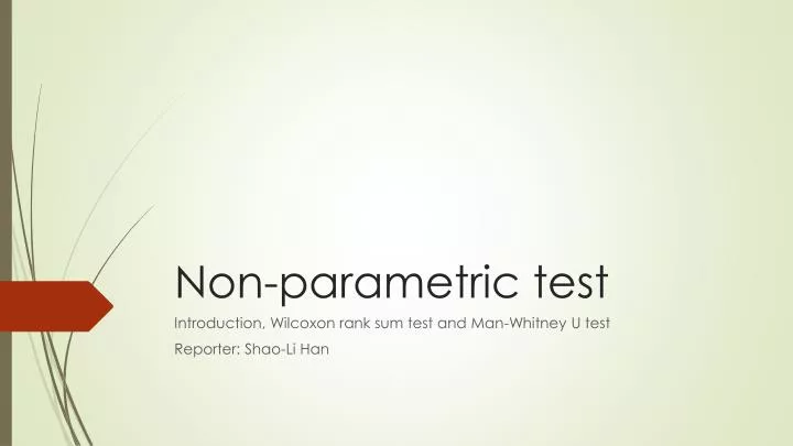 non parametric test