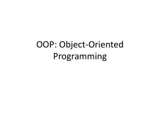 oop object oriented programming
