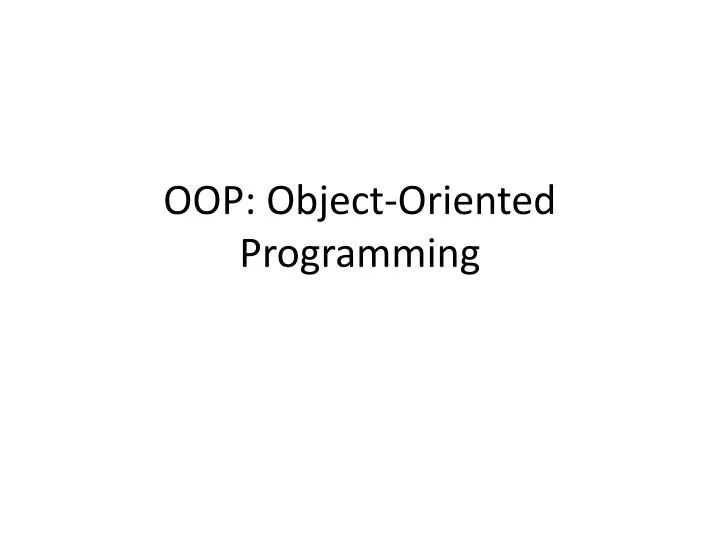 oop object oriented programming
