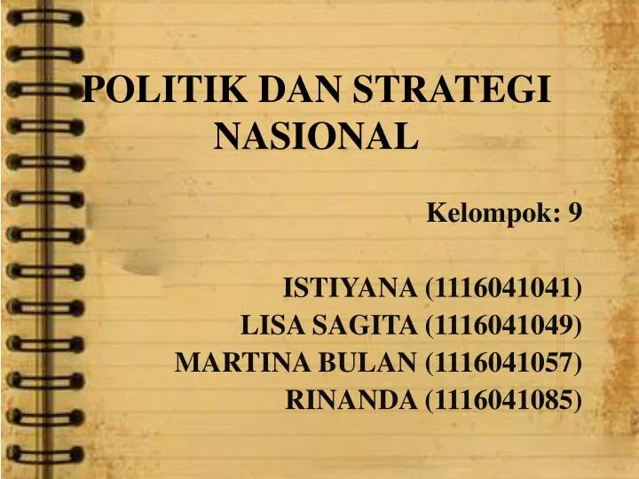 politik dan strategi nasional