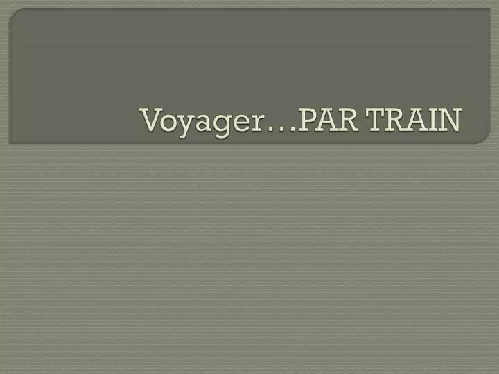 voyager par train