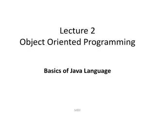 Lecture 2 Object Oriented Programming