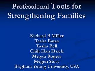 Professional Tools for Strengthening Families