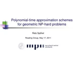 Polynomial-time approximation schemes for geometric NP-hard problems