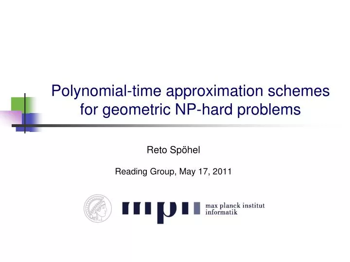 polynomial time approximation schemes for geometric np hard problems