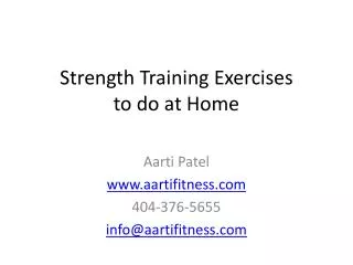 Strength Training Exercises to do at Home