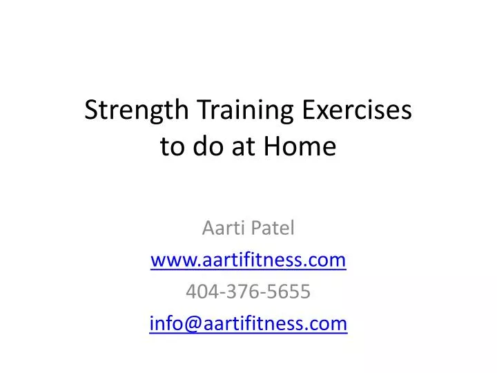 strength training exercises to do at home