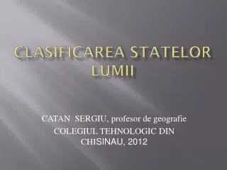 clasificarea statelor lumii