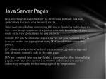 Java Server Pages - slide 1