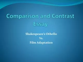 Comparison and Contrast Essay