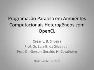 programa o paralela em ambientes computacionais heterog neos com opencl