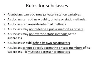 Rules for subclasses