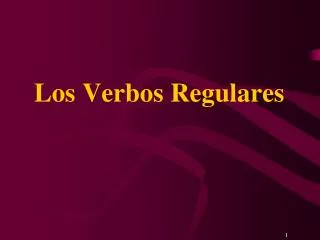 los verbos regulares