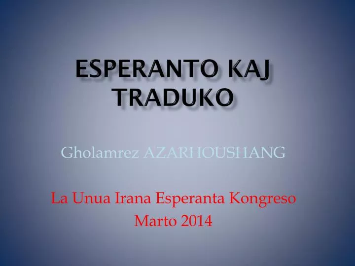 esperanto kaj traduko