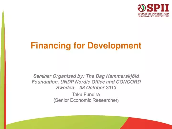 financing for development