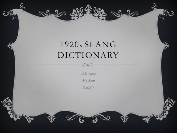 1920 s slang dictionary