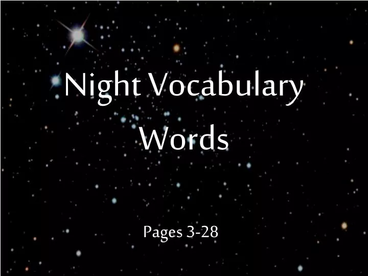 night vocabulary words