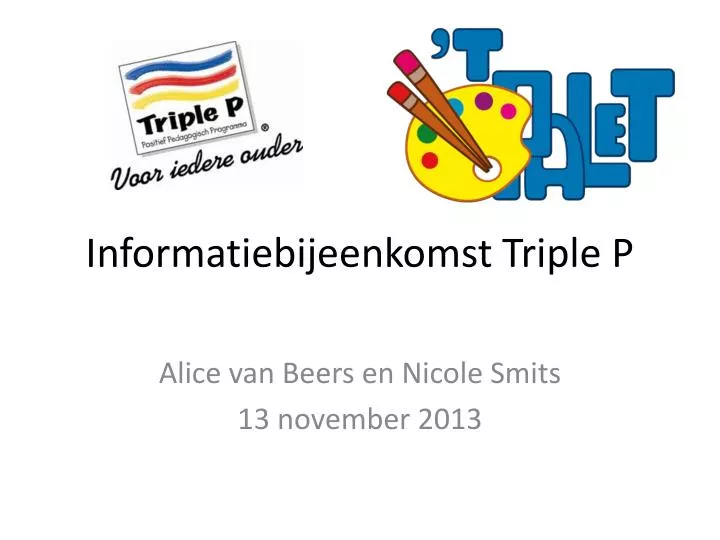 informatiebijeenkomst triple p