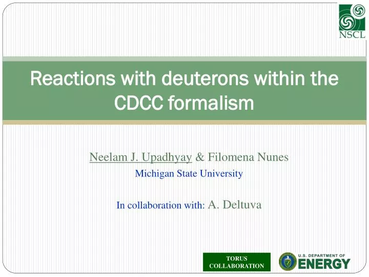 reactions with deuterons within the cdcc formalism