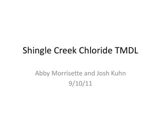 Shingle Creek Chloride TMDL