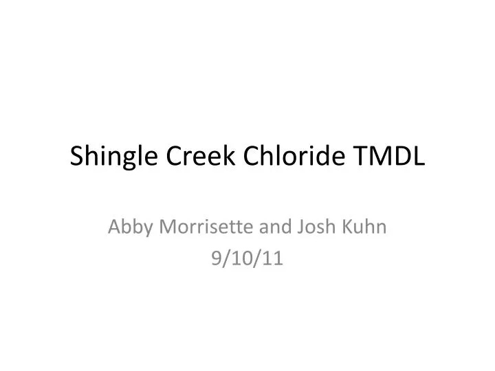 shingle creek chloride tmdl