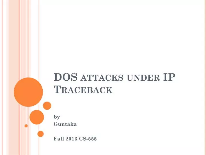 dos attacks under ip traceback