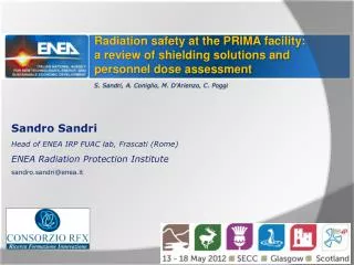 Sandro Sandri Head of ENEA IRP FUAC lab , Frascati ( Rome )