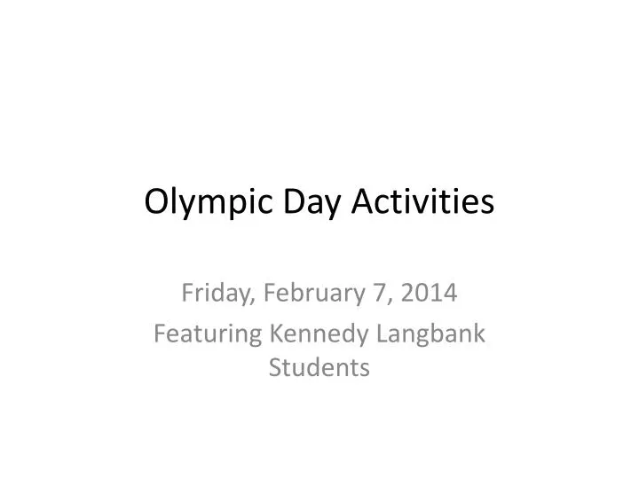 olympic day activities