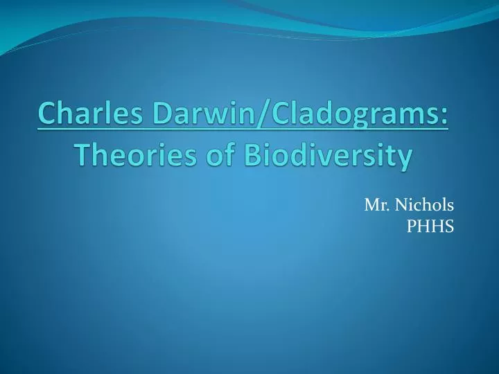 charles darwin cladograms theories of biodiversity