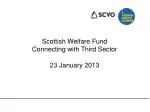 Understanding the Scottish Welfare Fund and Third Sector: Connecting for Community Support - slide 1
