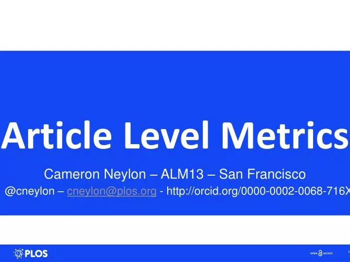 article level metrics